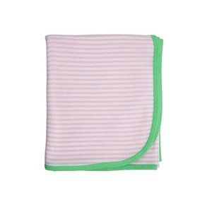 Huckleberry Lane Baby Cotton Wrap 100cm x 100cm White Pink Stripe Blanket